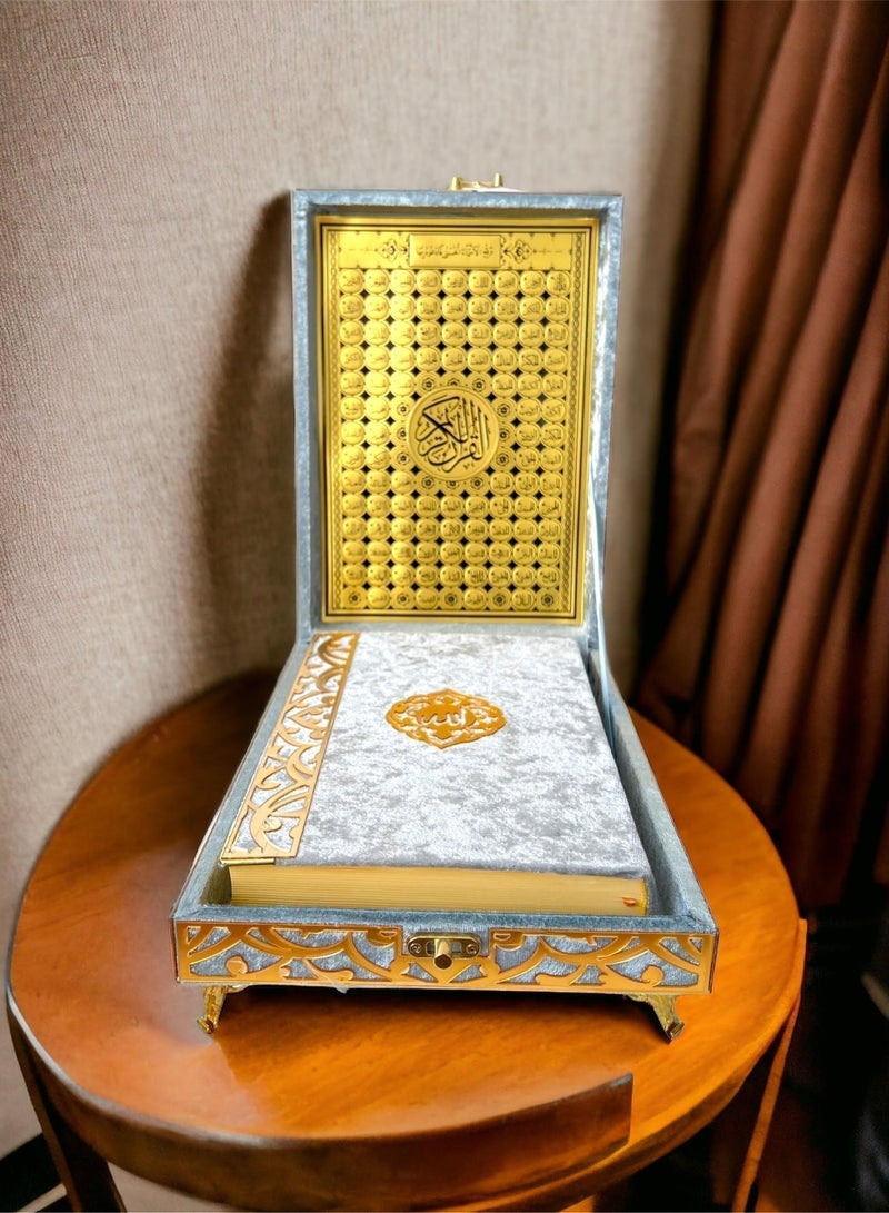 OLUDENIZ Home Gift Set with Velvet Quran and Box of Allah’s Names for Elegant Islamic Decor - Image 5